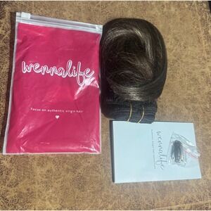 Wennalife 14" Clip In Human Hair Extensions T4B/26P4B Brown Blonde Virgin Hair